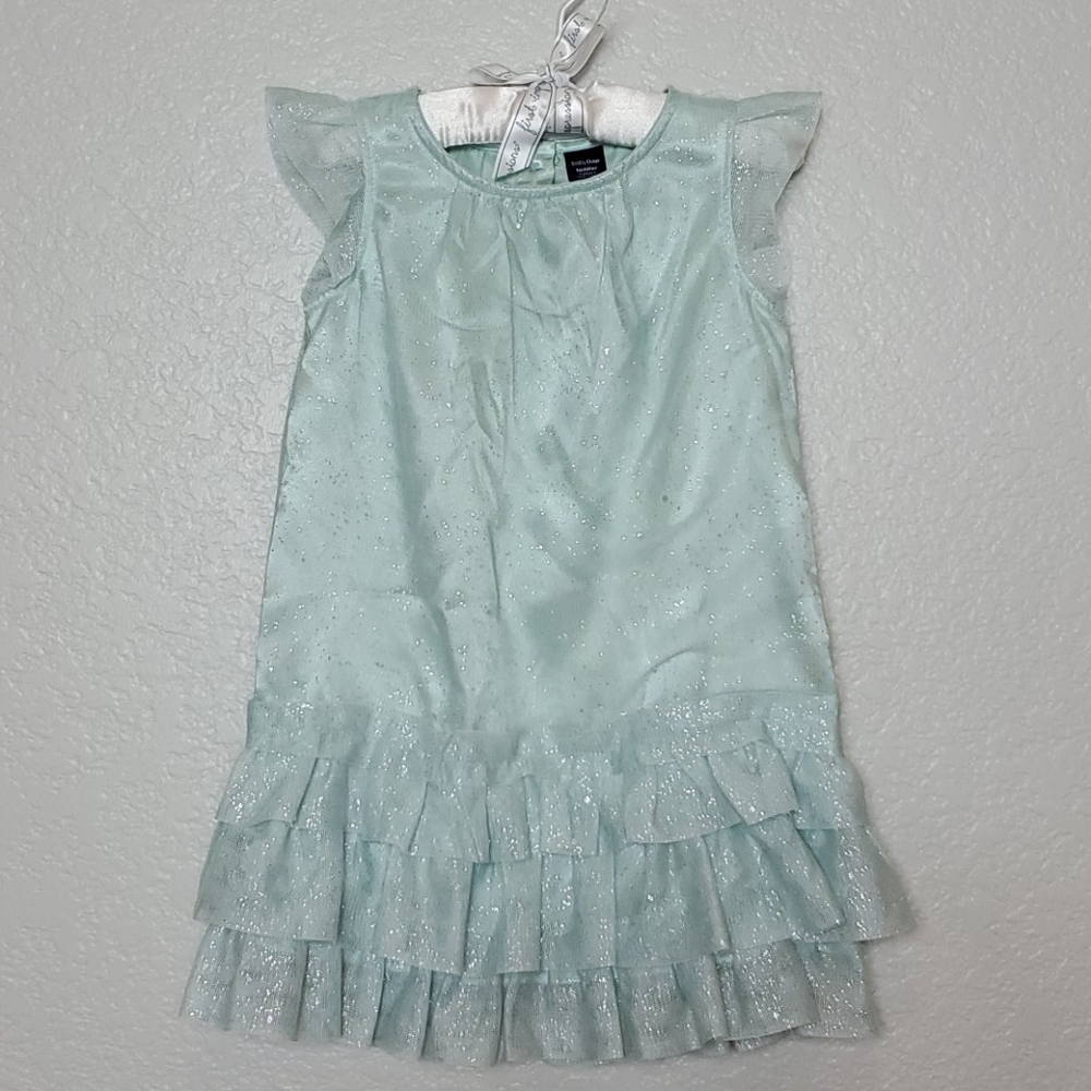 Shimmery Mesh Tiered Ruffle Dress